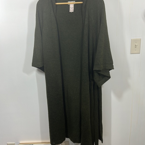 FREE PEOPLE Women’s Hooded & Belted Kimono Sweater/Duster Green One Size - Picture 11 of 13
